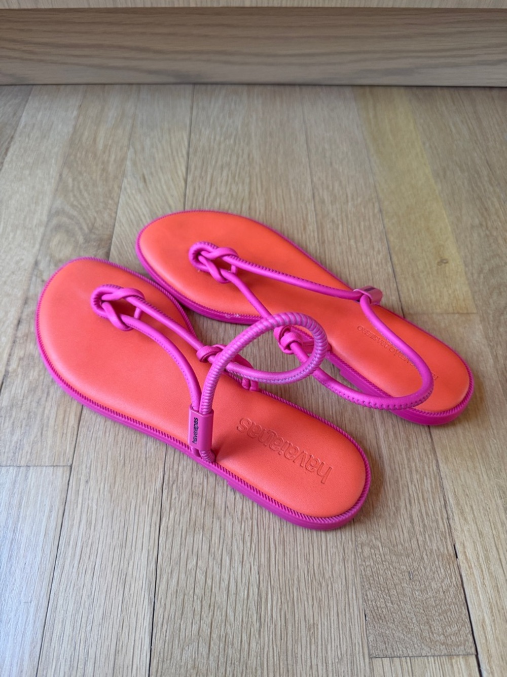Havaianas Orange Footbed with Pink Rope-Strap Sandals